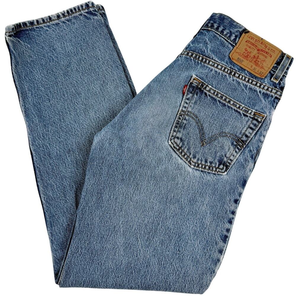 Levi’s 550 Relaxed Fit Jeans 31x32 Light Wash Denim Distressed Grunge Skater